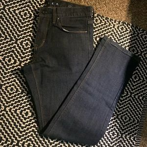 Dark blue jeans slim straight
